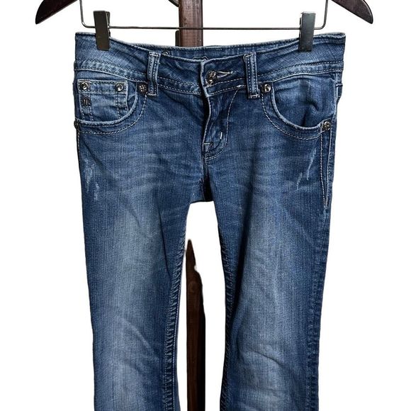 Miss Me Blue Jeans JP5082B12 Boot Angel Wing 27 - Picture 2 of 6